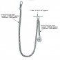 Albert Chain Silver Pocket Watch Curb Link Chain + Four-Leaf Clover Fob T Bar 69
