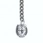 Albert Chain Silver Pocket Watch Curb Link Chain + Four-Leaf Clover Fob T Bar 69