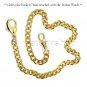 Gold Polish Brass Sun & Moon Quartz Mens Pocket Watch with Chain Gift Box P50GR