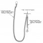Albert Chain Silver Pocket Watch Curb Link Chain + Fleur-de-lis Fob T Bar AC68