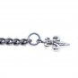 Albert Chain Silver Pocket Watch Curb Link Chain + Fleur-de-lis Fob T Bar AC68