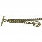 Albert Chain Pocket Watch Curb Link Chain Antique Brass Plating Fob T Bar AC24
