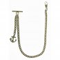 Albert Chain Pocket Watch Curb Link Chain Antique Brass Plating Fob T Bar AC24