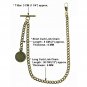 Albert Chain Pocket Watch Curb Link Chain Antique Brass Plating Fob T Bar AC26
