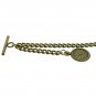 Albert Chain Pocket Watch Curb Link Chain Antique Brass Plating Fob T Bar AC26