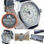 44mm STEEL Men Watch 6497 SEA-GULL ST3600 Swan-Neck Movement Sapphire Glass W409