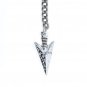 Albert Chain Silver Pocket Watch Curb Link Chain + Spearhead Fob T Bar AC71