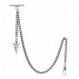 Albert Chain Silver Pocket Watch Curb Link Chain + Spearhead Fob T Bar AC71