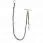Albert Chain Pocket Watch Curb Link Chain Antique Silver Plating Fob T Bar AC65
