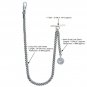 Albert Chain Pocket Watch Curb Link Chain Antique Silver Plating Fob T Bar AC47