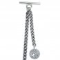Albert Chain Pocket Watch Curb Link Chain Antique Silver Plating Fob T Bar AC47