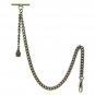 Albert Chain Pocket Watch Curb Link Chain Antique Brass Plating Fob T Bar AC60