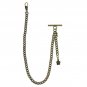 Albert Chain Pocket Watch Curb Link Chain Antique Brass Plating Fob T Bar AC60