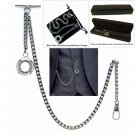 Albert Chain Pocket Watch Curb Link Chain Antique Silver Plating Fob T Bar AC35