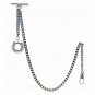 Albert Chain Pocket Watch Curb Link Chain Antique Silver Plating Fob T Bar AC35
