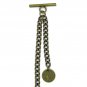 Albert Chain Pocket Watch Curb Link Chain Antique Brass Plating Fob T Bar AC46