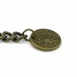 Albert Chain Pocket Watch Curb Link Chain Antique Brass Plating Fob T Bar AC46