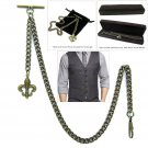 Albert Chain Pocket Watch Curb Link Chain Antique Brass Plating Fob T Bar AC48 Albert Chain Pocket Watch Curb Link Chain Antique Brass Plating Fob T Bar AC48