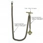 Albert Chain Pocket Watch Curb Link Chain Antique Brass Plating Fob T Bar AC48