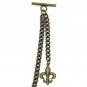 Albert Chain Pocket Watch Curb Link Chain Antique Brass Plating Fob T Bar AC48