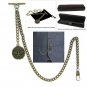 Albert Chain Pocket Watch Curb Link Chain Antique Brass Plating Fob T Bar AC22