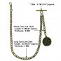 Albert Chain Pocket Watch Curb Link Chain Antique Brass Plating Fob T Bar AC22