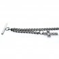 Albert Chain Pocket Watch Curb Link Chain Antique Silver Plating Fob T Bar AC30