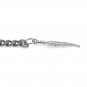 Albert Chain Silver color Pocket Watch Curb Link Chain + Feather Fob T Bar AC70