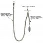 Albert Chain Pocket Watch Curb Link Chain Antique Silver Plating Fob T Bar AC63