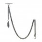 Albert Chain Pocket Watch Curb Link Chain Antique Silver Plating Fob T Bar AC63