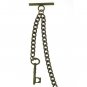 Albert Chain Pocket Watch Curb Link Chain Antique Brass Plating Fob T Bar AC17