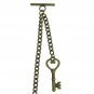 Albert Chain Pocket Watch Curb Link Chain Antique Brass Plating Fob T Bar AC19