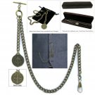 Albert Chain Pocket Watch Curb Link Chain Antique Brass Plating Fob T Bar AC42 Albert Chain Pocket Watch Curb Link Chain Antique Brass Plating Fob T Bar AC42