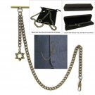 Albert Chain Pocket Watch Curb Link Chain Antique Brass Plating Fob T Bar AC61 Albert Chain Pocket Watch Curb Link Chain Antique Brass Plating Fob T Bar AC61