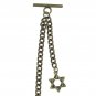 Albert Chain Pocket Watch Curb Link Chain Antique Brass Plating Fob T Bar AC61