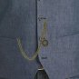 Albert Chain Pocket Watch Curb Link Chain Antique Brass Plating Fob T Bar AC32