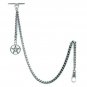 Albert Chain Pocket Watch Curb Link Chain Antique Silver Plating Fob T Bar AC52