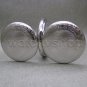 Mechanical Pocket Watch Silver Tone Skeleton 2 Sides Open with Chain and Box C24