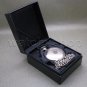 Mechanical Pocket Watch Silver Tone Skeleton 2 Sides Open with Chain and Box C24
