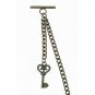 Albert Chain Pocket Watch Curb Link Chain Antique Brass Plating Fob T Bar AC16
