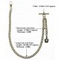 Albert Chain Pocket Watch Curb Link Chain Antique Brass Plating Fob T Bar AC23