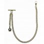 Albert Chain Pocket Watch Curb Link Chain Antique Brass Plating Fob T Bar AC23