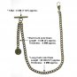 Albert Chain Pocket Watch Curb Link Chain Antique Brass Plating Fob T Bar AC37