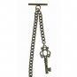 Albert Chain Pocket Watch Curb Link Chain Antique Brass Plating Fob T Bar AC40