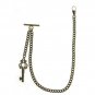 Albert Chain Pocket Watch Curb Link Chain Antique Brass Plating Fob T Bar AC40