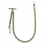 Albert Chain Pocket Watch Curb Link Chain Antique Brass Plating Fob T Bar AC41