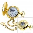 Sun & Moon GOLD Quartz Pocket Watch Roman Numbers Chain Gift Box Men Gift P52GA Sun & Moon GOLD Quartz Pocket Watch Roman Numbers Chain Gift Box Men Gift P52GA
