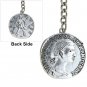 Albert Chain Silver Pocket Watch Curb Link Chain Old Coin Design Fob T Bar AC73