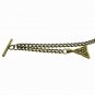 Albert Chain Pocket Watch Curb Link Chain Antique Brass Plating Fob T Bar AC29