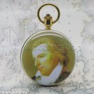 14K Gold Plating Germany Friedrich Schiller Pocket Watch 50 MM Brass Chain
